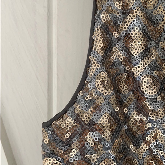 Silver/gold sequin BR shift dress - Picture 4 of 6